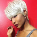 Synthetic Wig 4-Inch Layered Pixie Cut with Bangs in Six Color-Code Options for Cosplay with Model-Specific Color, Length and