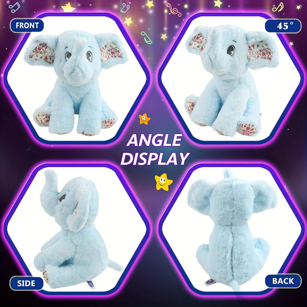 Plush Toy Blue Elephant with LED Glow and Optional Lullaby Music for Soft Room Display and Gifting — image 9