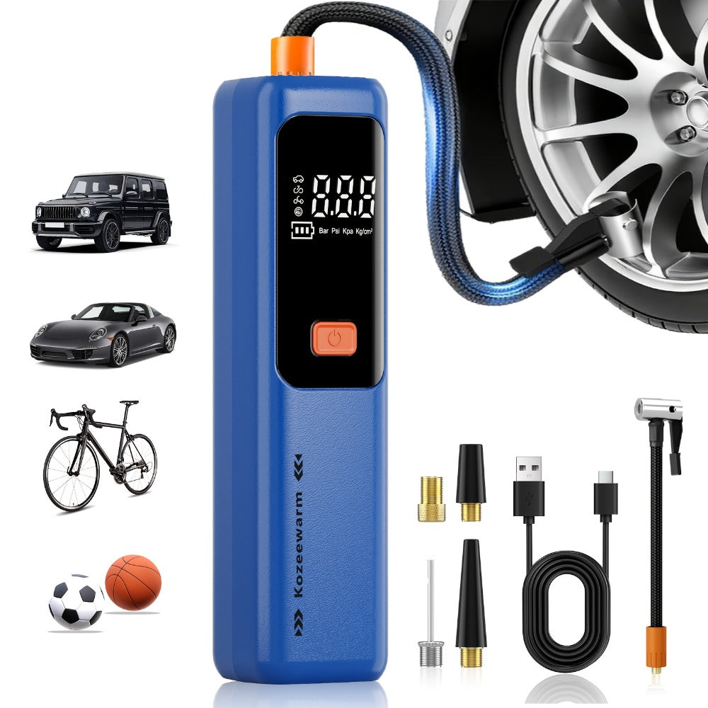 Cordless Tire Inflator Portable Air Compressor – USB-C Rechargeable, Digital Gauge, 3X Fast Inflation for Car Tires, Bikes — 