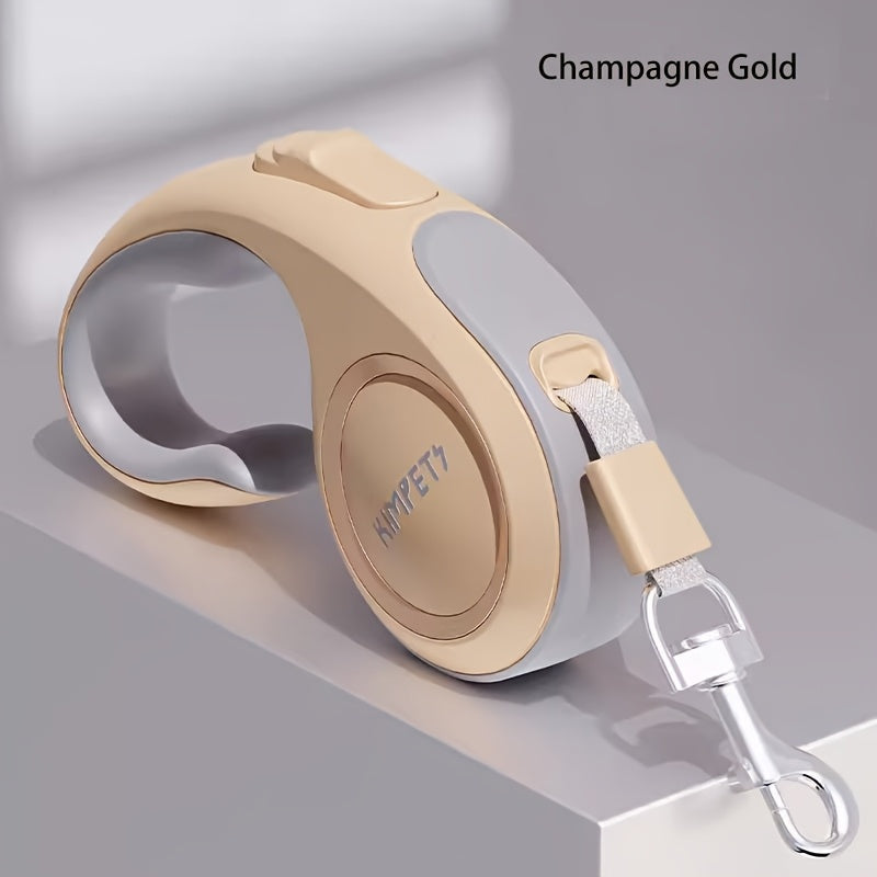 Retractable Dog Leash with 16-Foot Tape, One-Button Lock and Six Champagne, White or Blue Size Options — image 20
