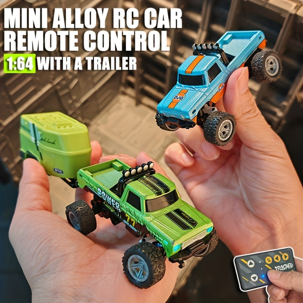 1:64 Scale Mini RC Car Alloy Off-Road Truck with Shock Absorbers – Pocket-Sized Remote Control Car for Boys Ages 6 7 8 9 10 —