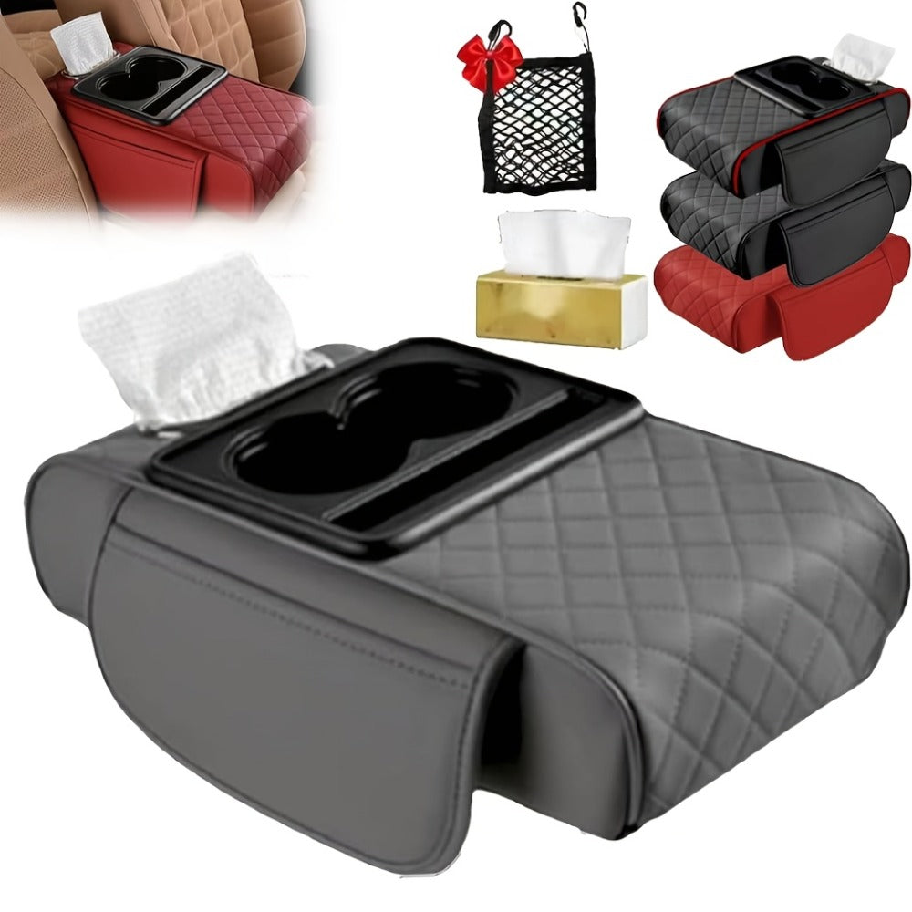 Center Console Armrest Organizer with Two Cup Holders, Tissue Slot, Side Pockets and Eight Color or Trim Options — image 14