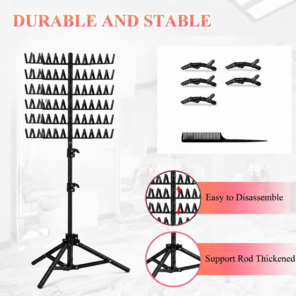 144 Peg Hair Extension Rack Freestanding Organizer with Divider Separator – Standing Braiding Hair Holder Display Stand for S