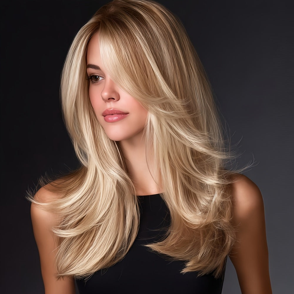 Synthetic Wig 20-Inch Layered Straight Style in Deep Purple with Hairnet Included for Cosplay Looks — image 4