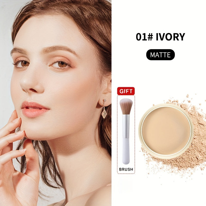 Oil Control Setting Powder Kit with Concealer Puff & Brush – Wet & Dry Dual Formula, Water-Resistant Long-Lasting Matte Finis