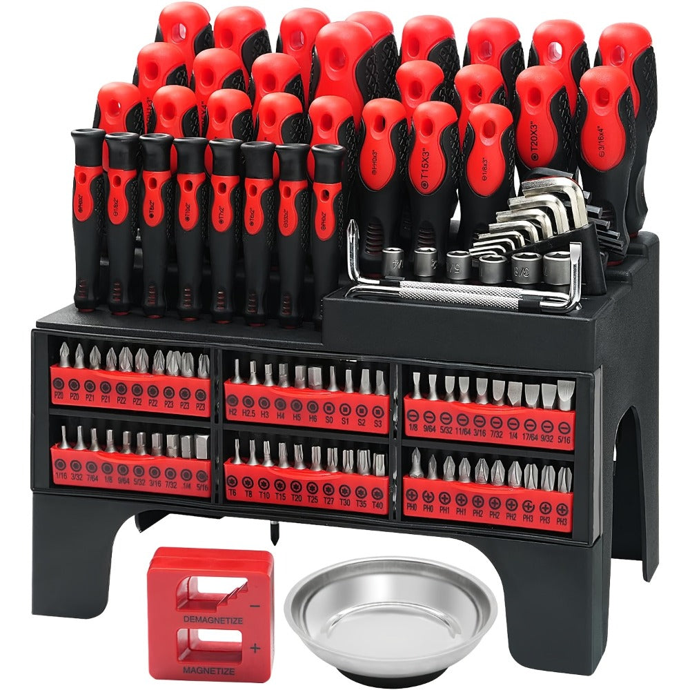 Screwdriver Organizer Set with 69- or 118-Piece Rack Configurations in Green, Red or Orange and Blue — image 3