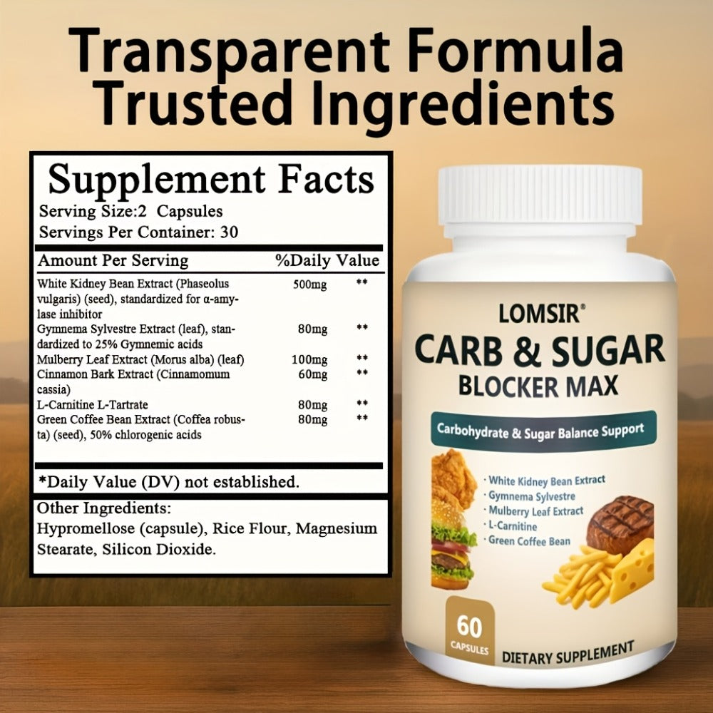 Dietary Supplement White Kidney Bean, Gymnema, Mulberry Leaf and L-Carnitine Capsules, 60 Count — image 2