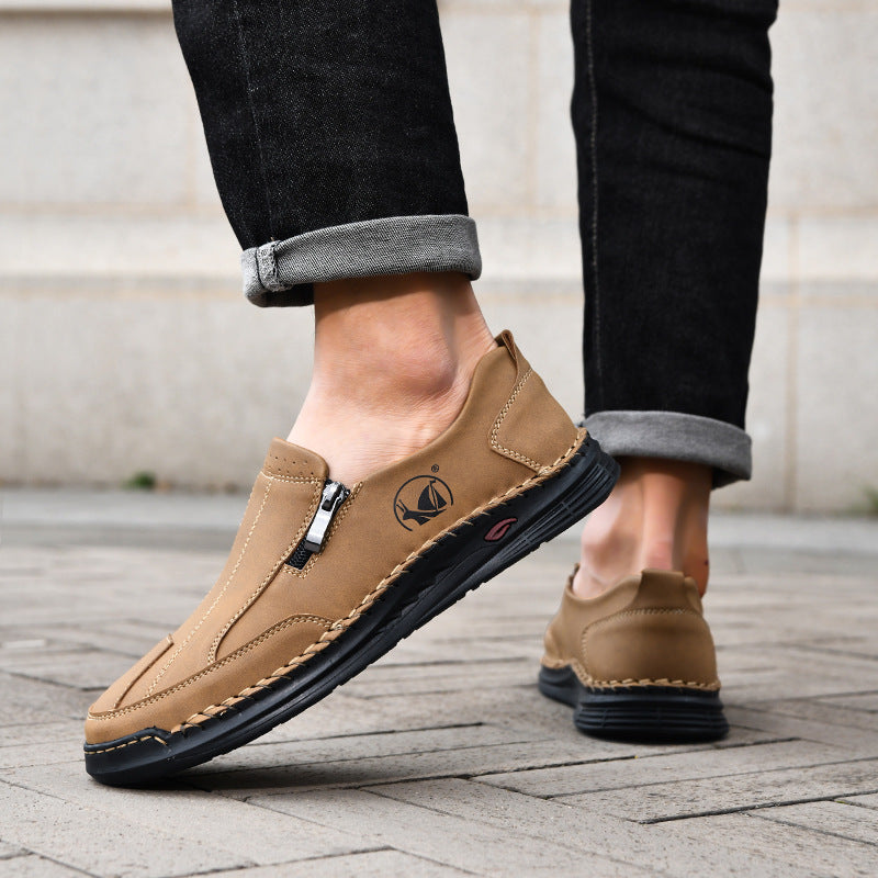 Mens Lace-up Leather Outdoor Casual Shoes