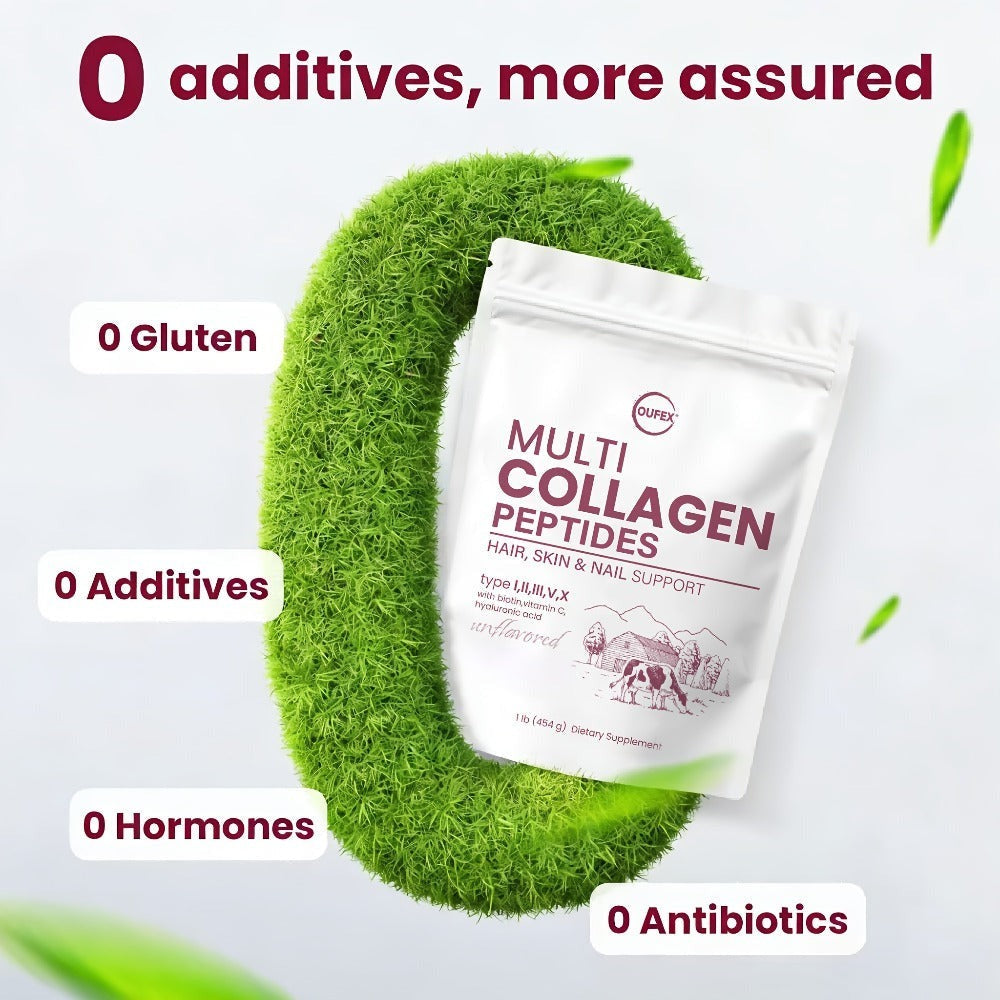 Multi-Collagen Powder Type I II III V X with Hyaluronic Acid, Biotin & Vitamin C - Hydrolyzed Protein for Skin — image 5
