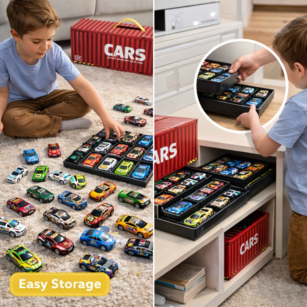 48-Piece Parking Lot Playset for Kids, 4-Level Car Garage with Friction Powered Mini Cars, Ramp & Track — image 7