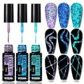 Reflective Line Nail Art Gel Set with Three 5ml LILYCUTE Bottles, Slim Liner Brushes and Two Color Group Options — image 20