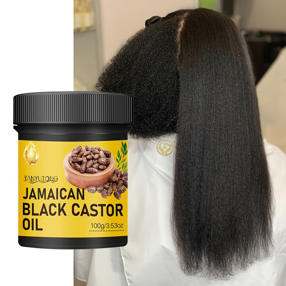 Hair Oil YANYUTONG Jamaican Black Castor 100g Yellow-Label Jar with Black Screw Lid for Hair and Scalp Application — image 4