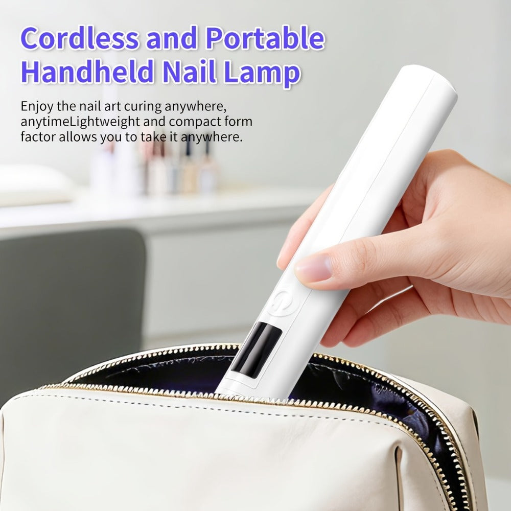 French Manicure Nail Stamper LED Lamp Kit, 4-Head Portable Rechargeable DIY Nail Art Tool with Nail Sticker — image 7