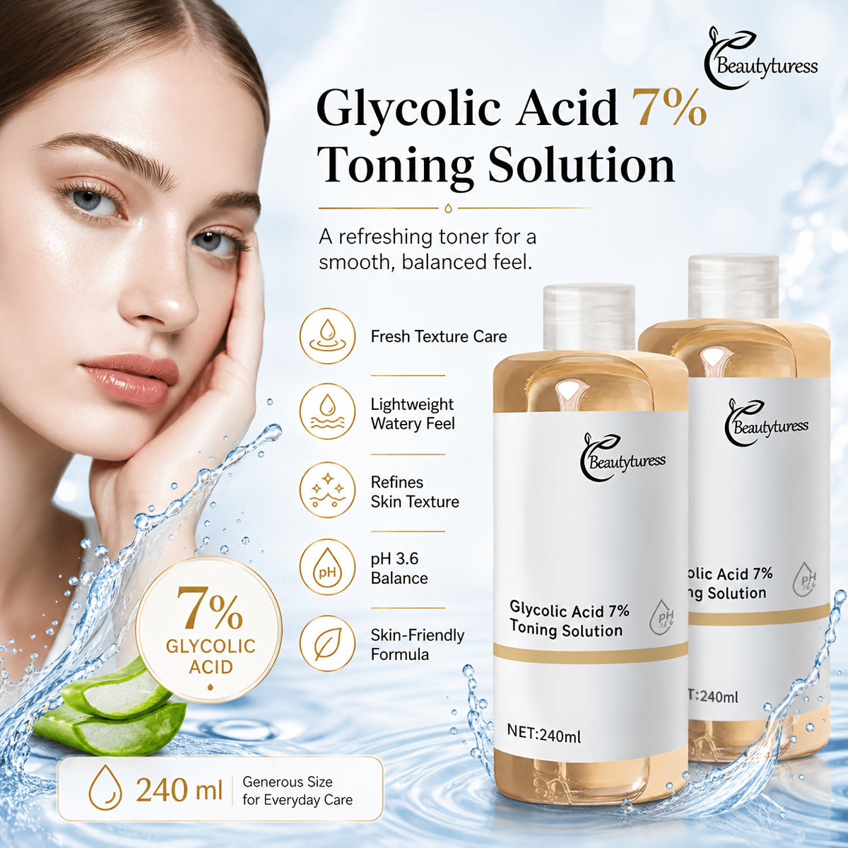 Glycolic Acid Serum with Alpha-Arbutin & Damascus Rose Water, & Smoothing Face Serum for Sensitive Skin — image 12