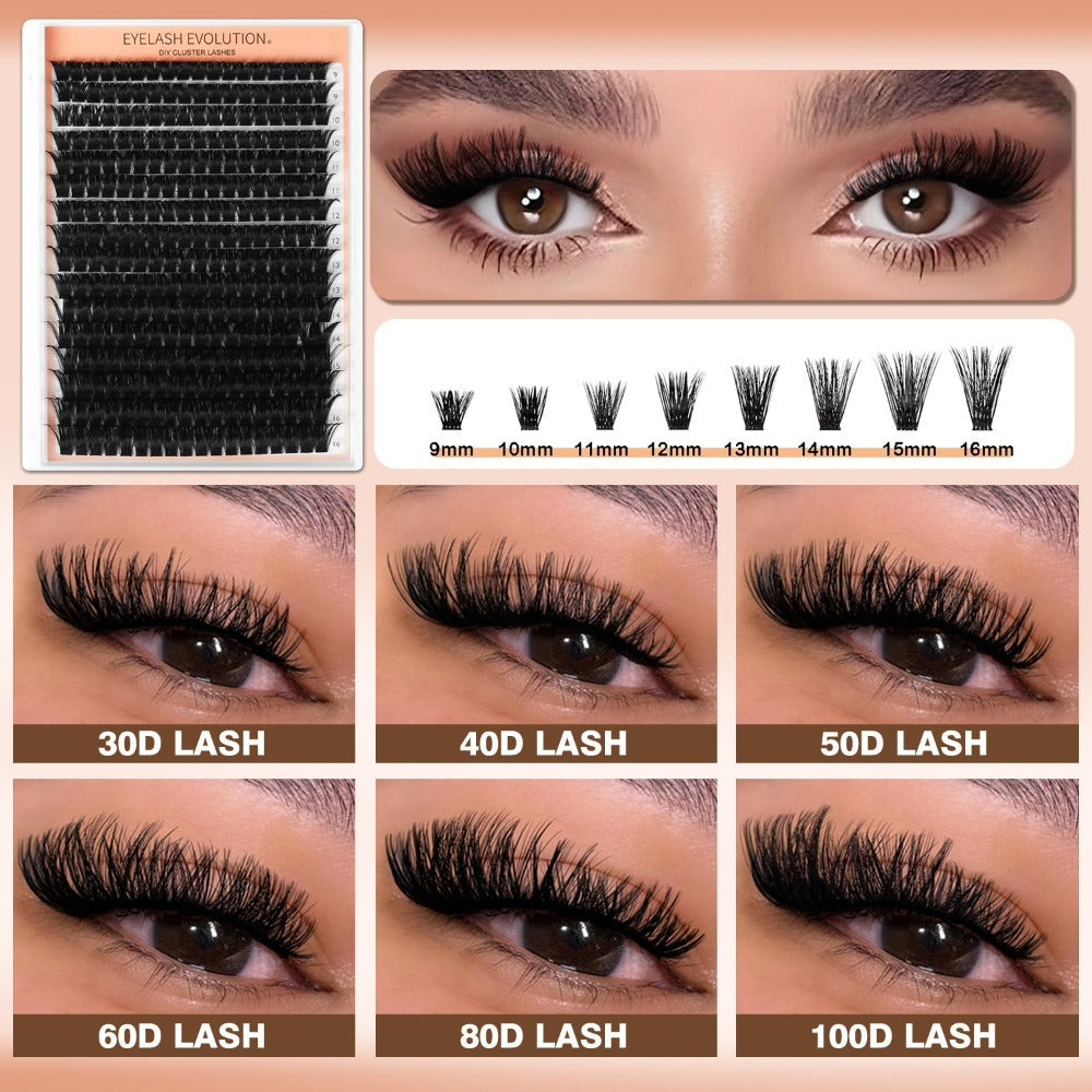 D-Curl Lash Extensions Tray with 272 Pre-Grouped 100D Thick Clusters in Mixed 8-16mm Lengths — image 5