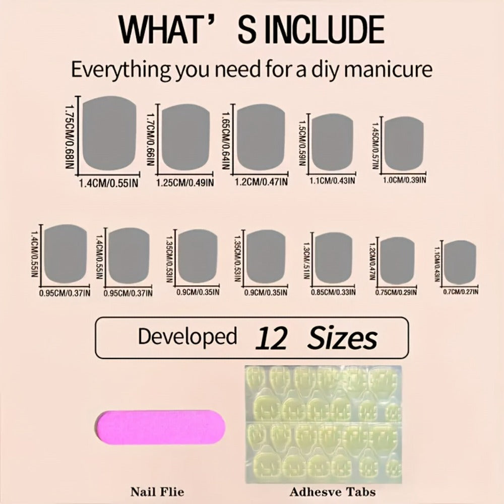 Press On Nails 72-Piece Three-Box Classic Glossy Full-Cover Extendable Nail Set for Elegant Looks — image 8