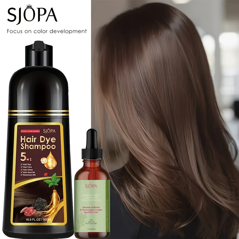 Hair Color Shampoo, SJOPA 5-in-1 16.9oz Bottle-and-Dropper Presentation with 12 Color Options — image 7