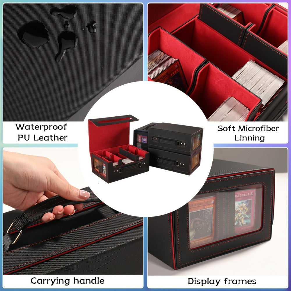 5-in-1 Card Storage Box 400+ Cards – Detachable Sports Card Organizer Display Case for Pokemon MTG Baseball Football TCG Trad