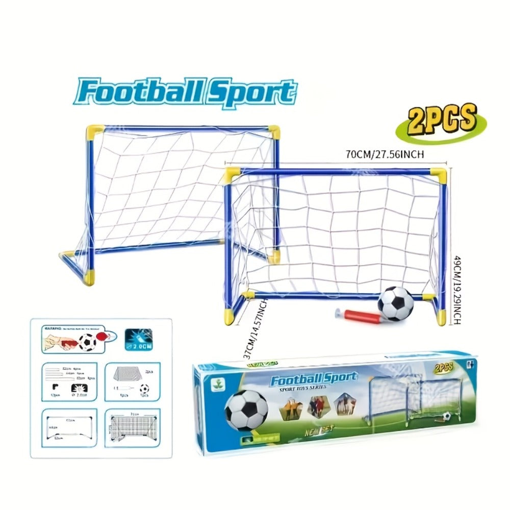 Kids Youth Football Goal Set, 2pcs Portable Easy-Assemble Soccer Goals for Indoor & Outdoor Play — image 6