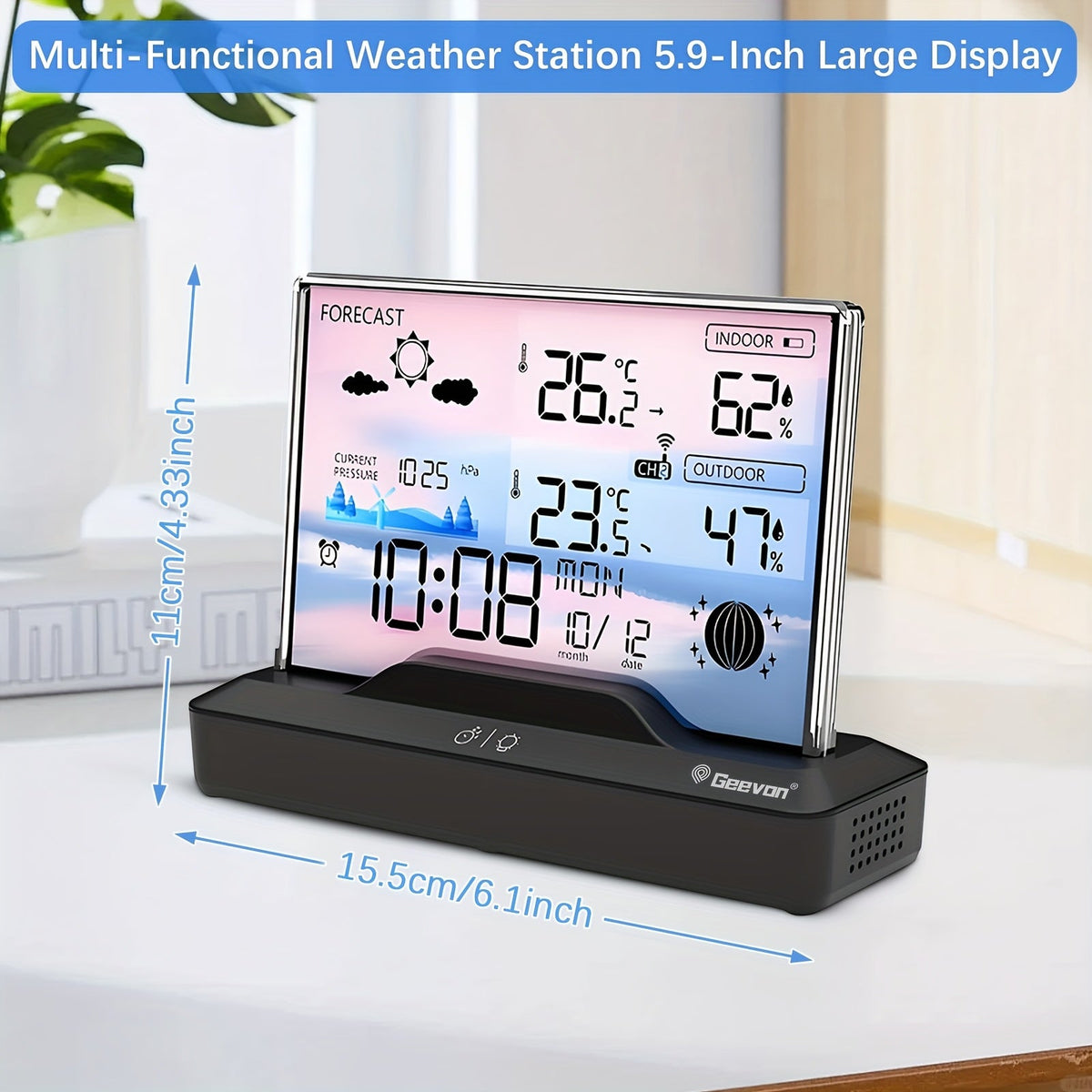 Weather Station | Wireless Indoor Outdoor Barometer Forecast Alarm — image 3