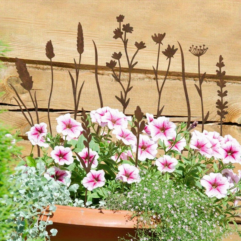 Rustic Metal Wildflower Stems, 12-Piece 30 cm Botanical Set for Vases, Planters and Garden Beds — image 2