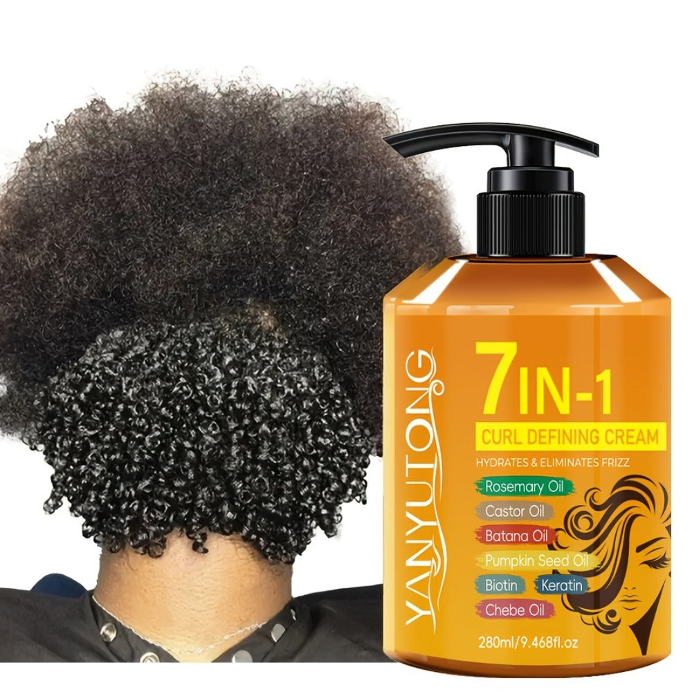 Curling Cream 7-in-1 for Black Hair Curly Wavy & Braids with Rosemary Castor Batana Coconut Oil Biotin Keratin — image 7