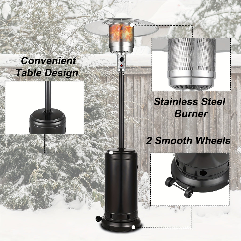 Patio Heater, Propane Outdoor Standing Stainless Steel Garden Party for Garden, Patio and Yard Use — image 6
