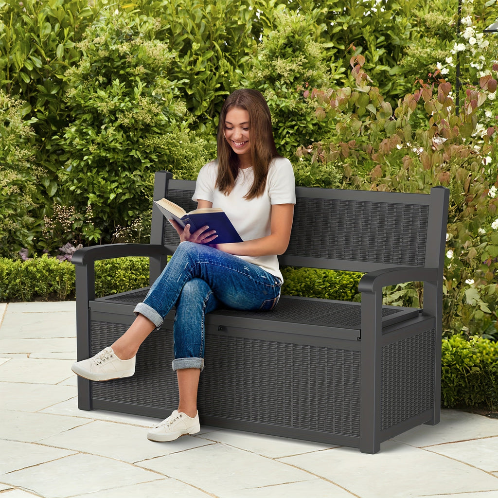 Deck Box | Outdoor Storage Bench Patio Rattan Pool Tools 400 LB Seat — image 3