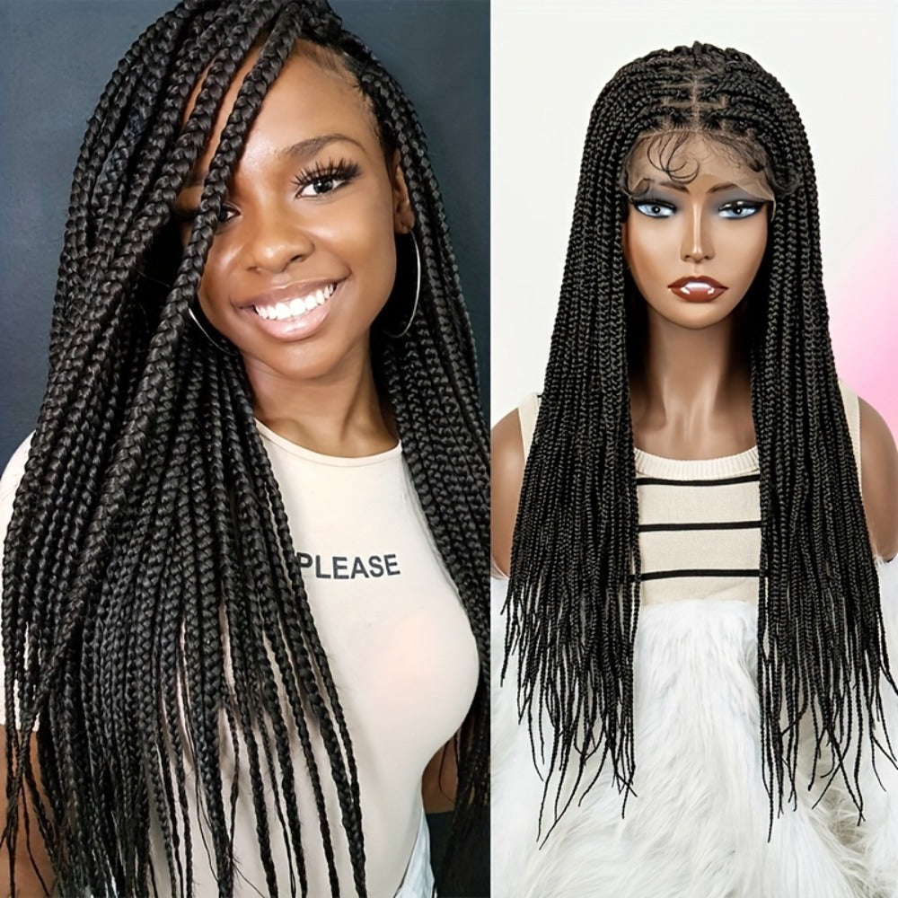 Long Box-Braid Wig with Full Lace Cap in 26- or 38-Inch Lengths and Four Lettered Color Options — image 14