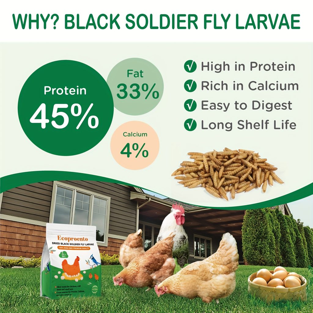 Dried Black Soldier Fly Larvae High Calcium Chicken Feed for Garden — image 5