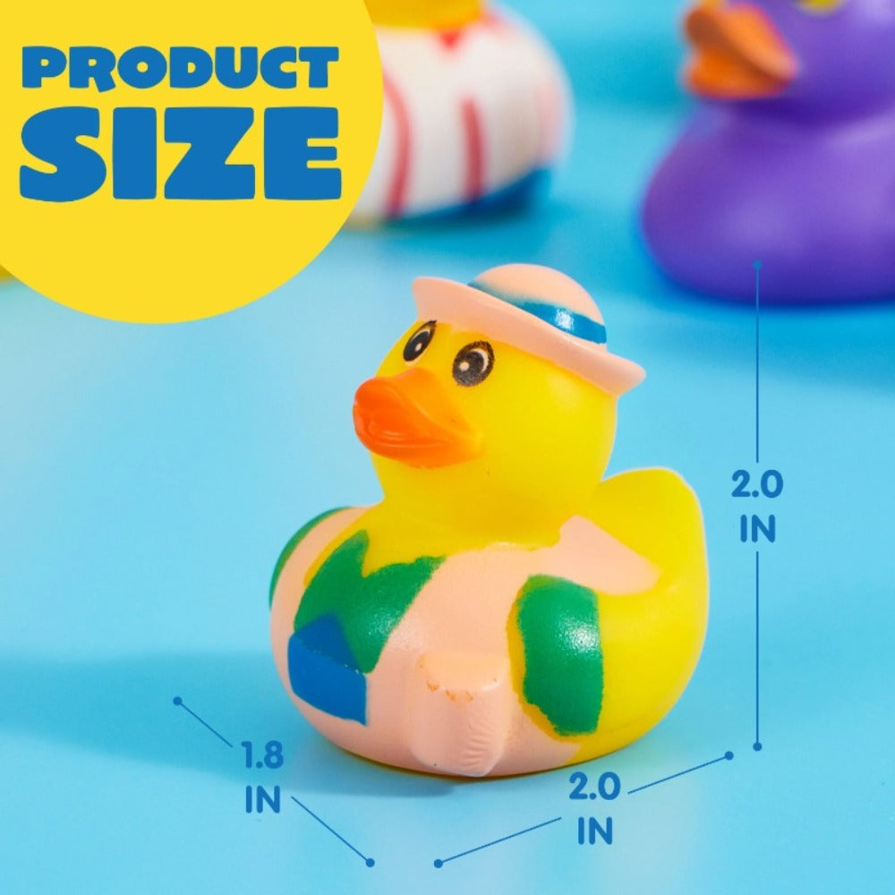 Party Favors Mini Rubber Ducks, 15-Piece Multicolor Assortment with Mesh Storage Bag and 2-Inch Size — image 2