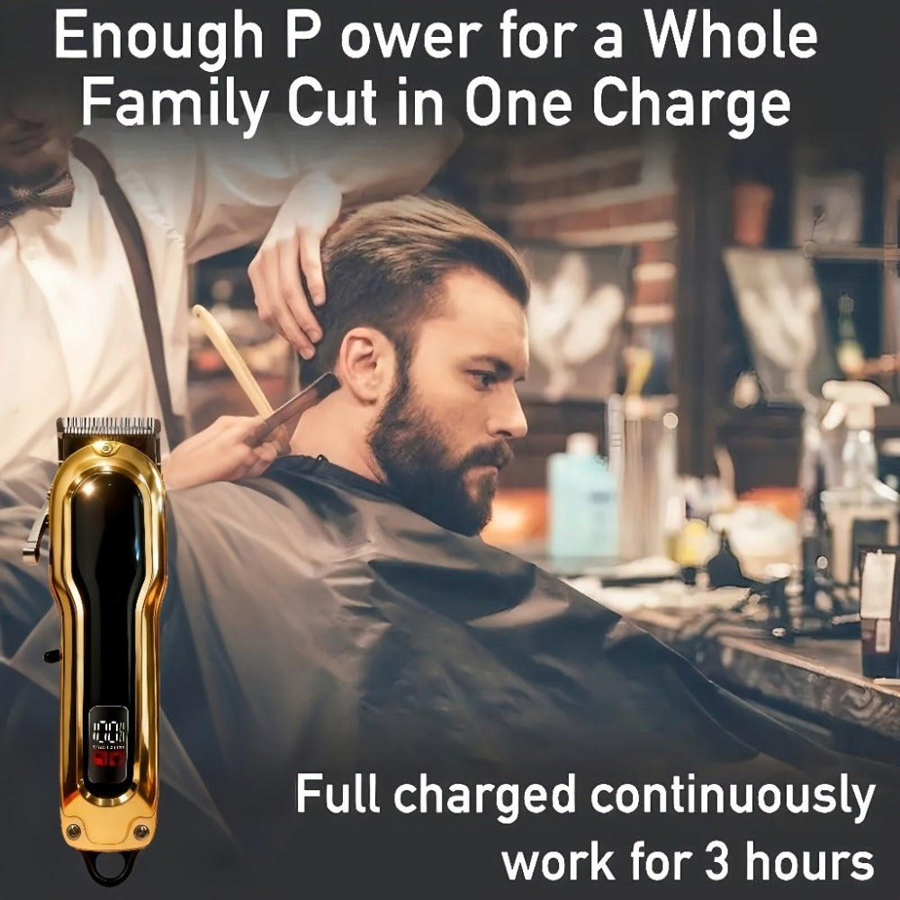 Electric Hair Clipper Set with Limit Comb – Barber-Grade Professional Trimmer, Long-Lasting Rechargeable Battery, Home & Trav