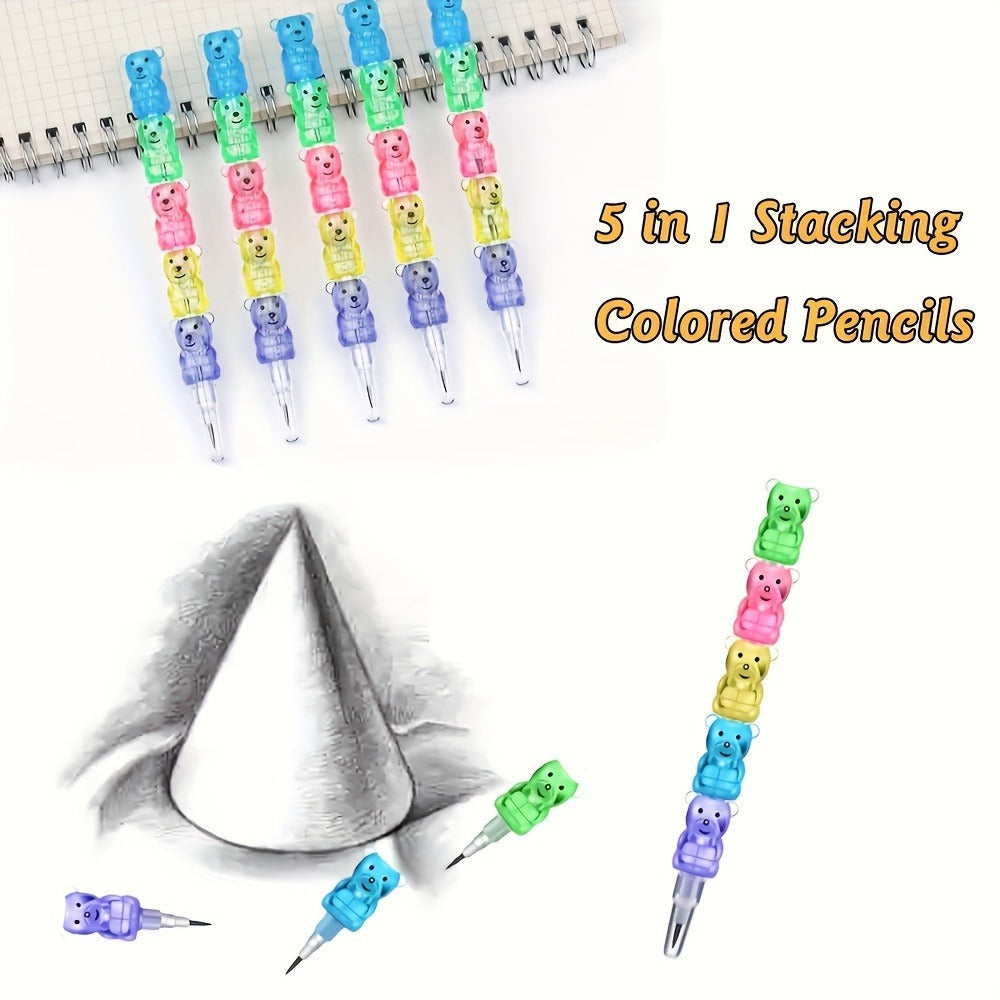 Bear Stackable Pencils 5-in-1 HB 59pcs No Sharpening Needed for Parties, Celebrations and Guest Favors — image 7