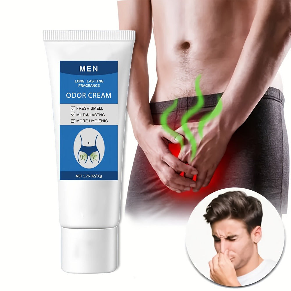 Men's Intimate Deodorant Odor Control Cream 1.76oz 50g – Long-Lasting Gentle Formula Safe for Private Parts Delicate Areas Gr