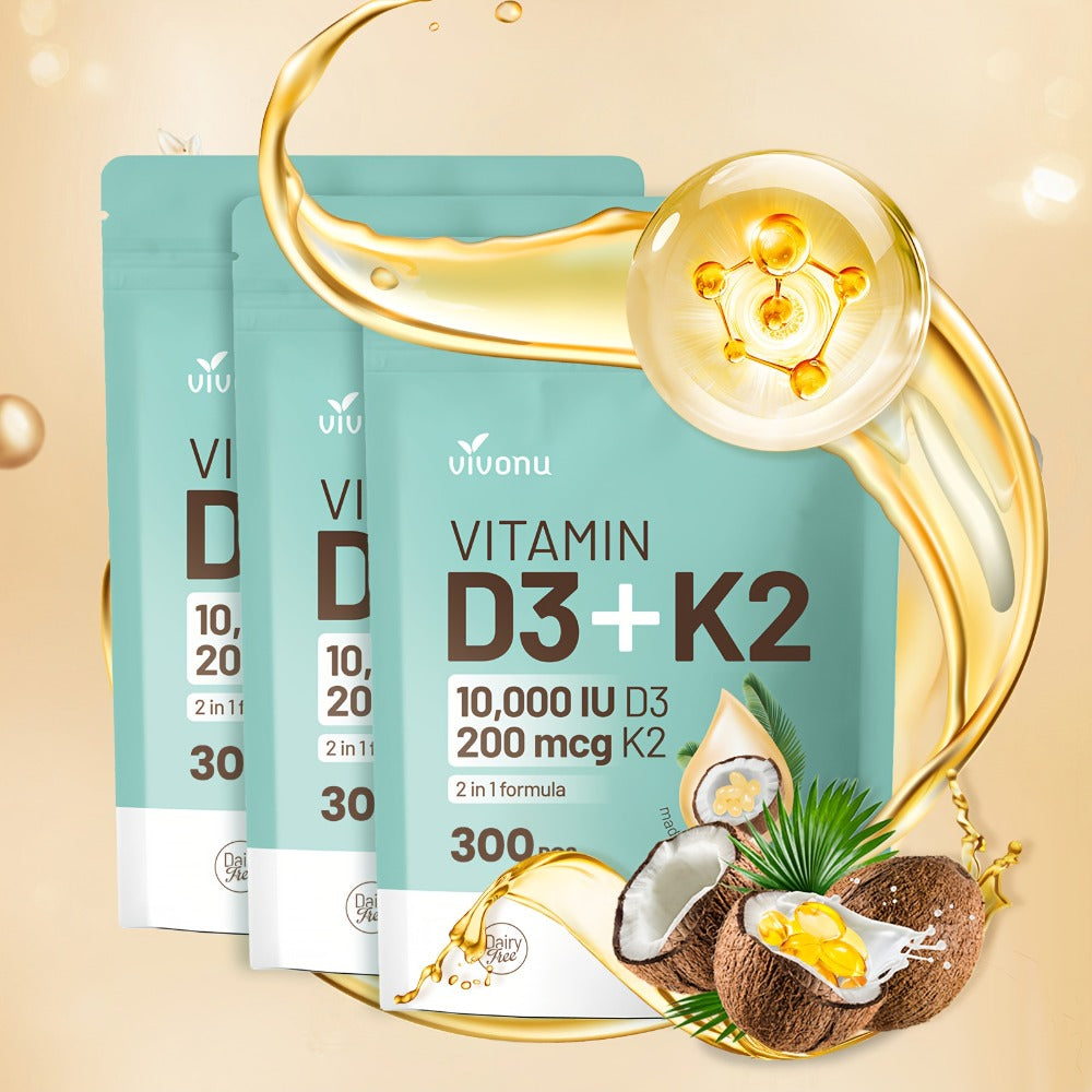 Vitamin D3 K2 Softgels with Coconut Oil, 2-in-1 Premium Bone, Heart & Immune Support Formula for Women & Men — image 4