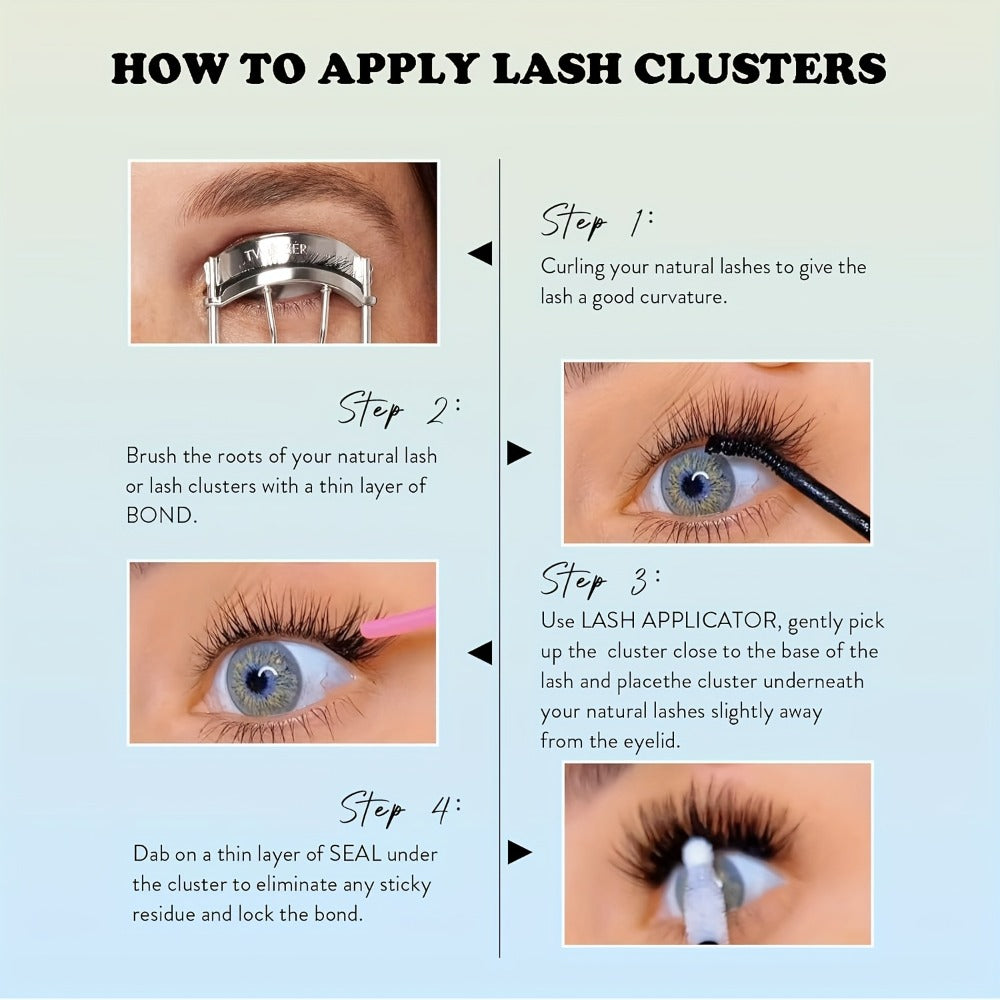 Fairy Lash Clusters Kit in a Spiky Wet-Look Manga Anime C Curl Design for Individual Eyelash Extensions at 8mm-18mm — image 1