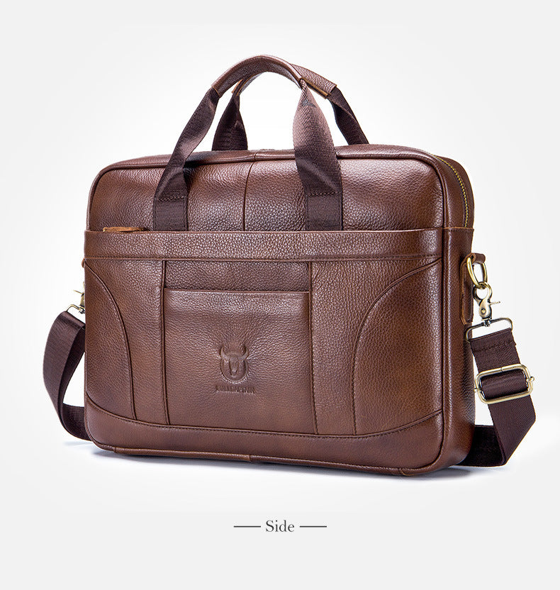 Full-grain Leather Large-capacity Men's Briefcase