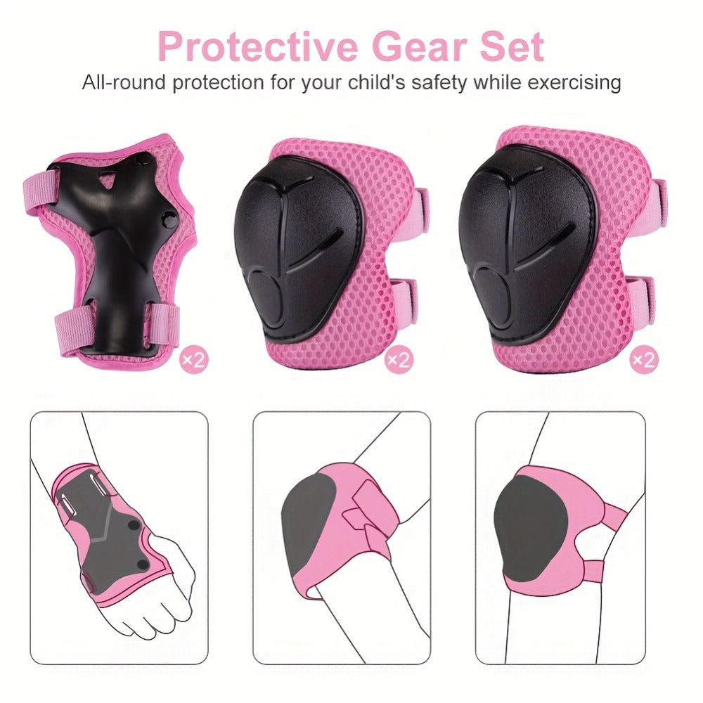 Kids Bike Helmet & Gear Set 7-Piece for Ages 2-8 Boys Girls Adjustable with the Listed Color, Size or Set Options for Everyda