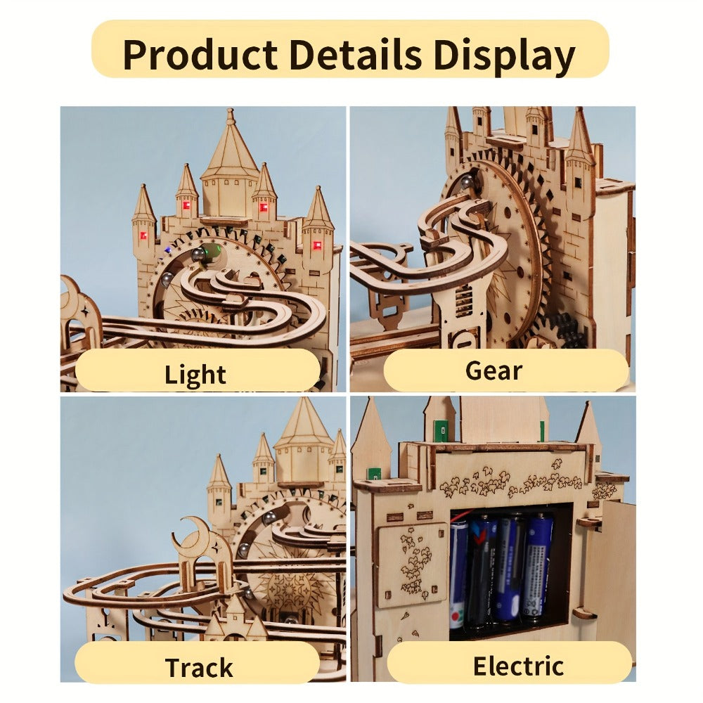 Electric Marble Run Set 3D Handmade Logic Building Construction Puzzle, Educational STEM Toy for Kids Teens Adults — image 5