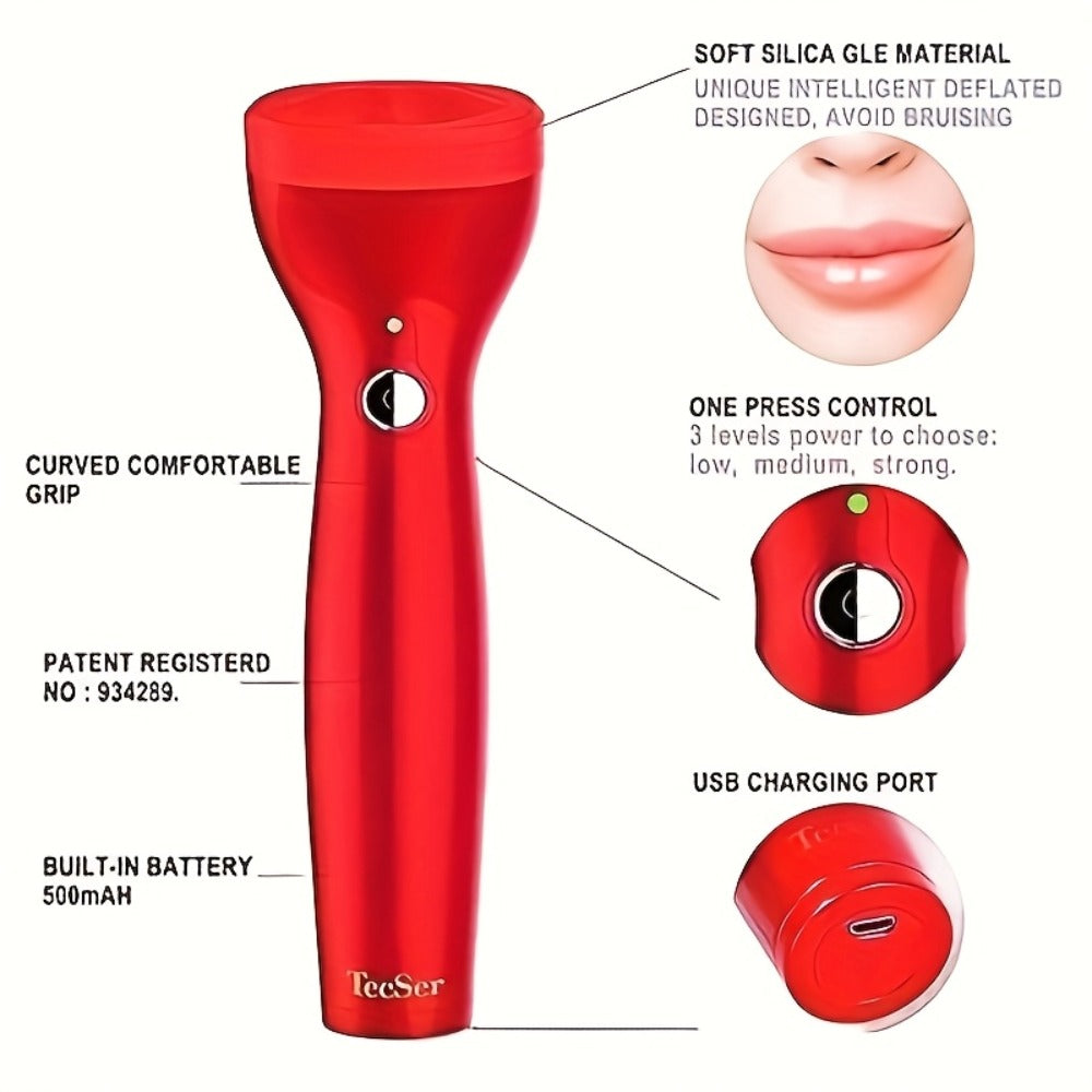 Lip Plumper Electric USB Charging, Silicone Lip Beauty Tool for Fuller Charming Lips for Bath Time, Home Spa and Personal Car