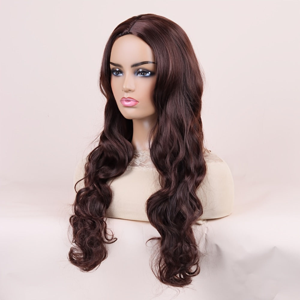 Synthetic Wig 28-Inch Big-Wave Curly Headband Style in Dark Brown or Black for Parties and Weddings — image 11