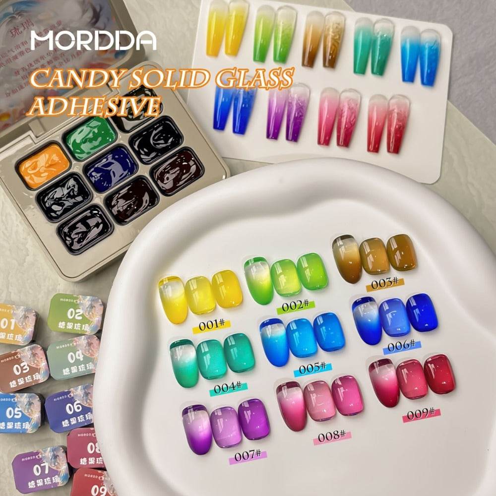 Gel Nail Polish 9-Color Candy-Glass Set with Translucent Gradient Finish and Fall-Winter Shade Palette for Nail Art — image 8