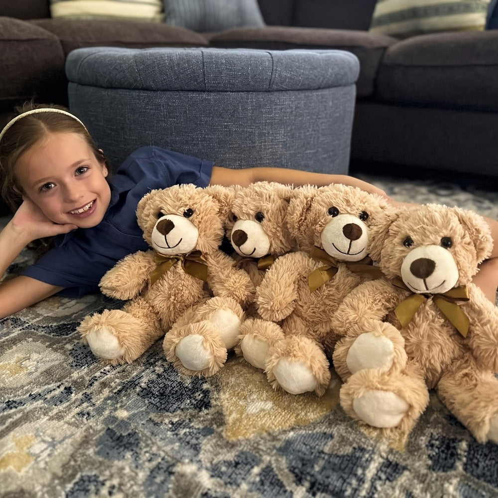 Stuffed Animal Mini Teddy Bear Set of Eight in Khaki Beige for Party Favors, Gift Bags and Events — image 4