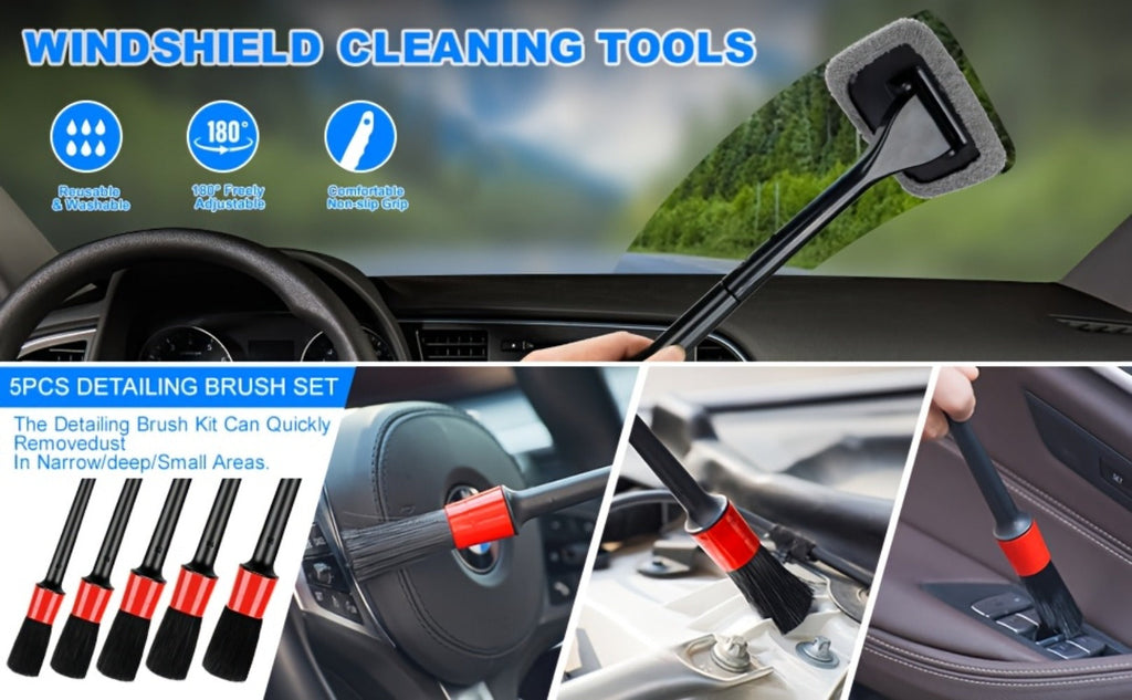 Car Cleaning Kit in 19 or 41-Piece Options with Brushes, Towels, Bucket and Selected Vacuum Tools — image 14