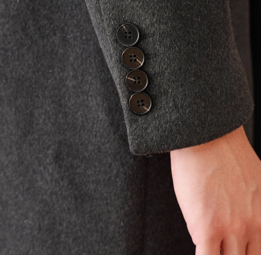 Double Breasted Coat Wool Atmospheric Field Coat