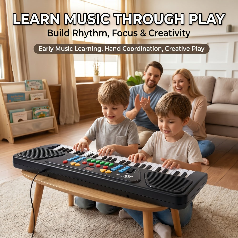 Kids Electronic Keyboard with Microphone, Black, Music Learning Toy for Boys & Girls, Sing-Along Piano Instrument — image 7