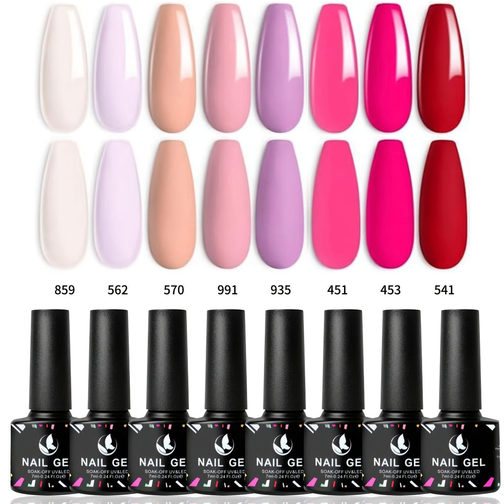 Gel Nail Polish 8-Color Rhapsody Pastel Set with Soft Muted Tones for All-Season UV/LED Soak-Off Nail Art — image 10