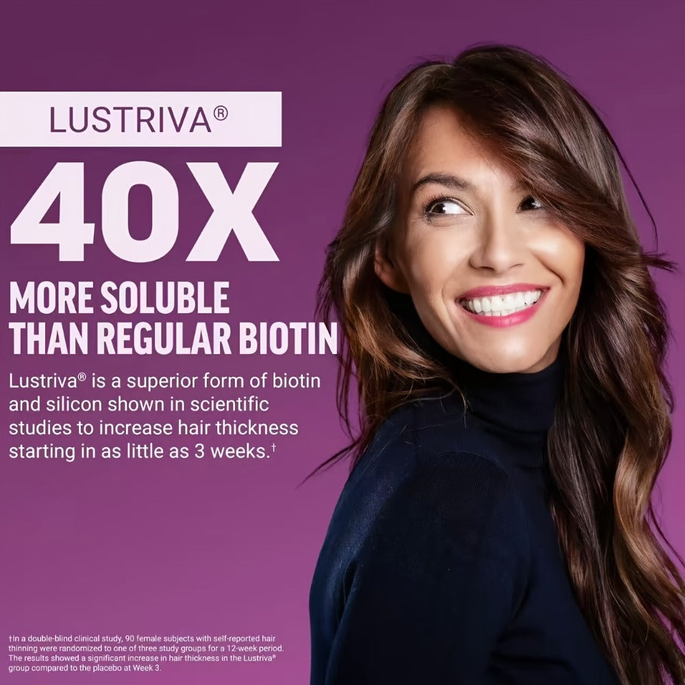 Lustriva Hair Growth Chews with Biotin & Mixed Berry, Clinically Studied Formula for Thicker, Stronger Hair — image 3