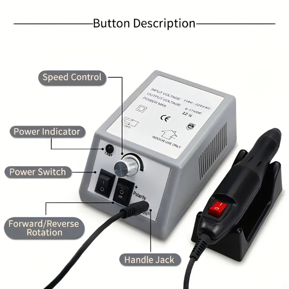 Electric Nail Drill 20000 RPM Console Kit with 6 Bits, 50 Sanding Bands and Standard or 8-in-1 Options — image 15
