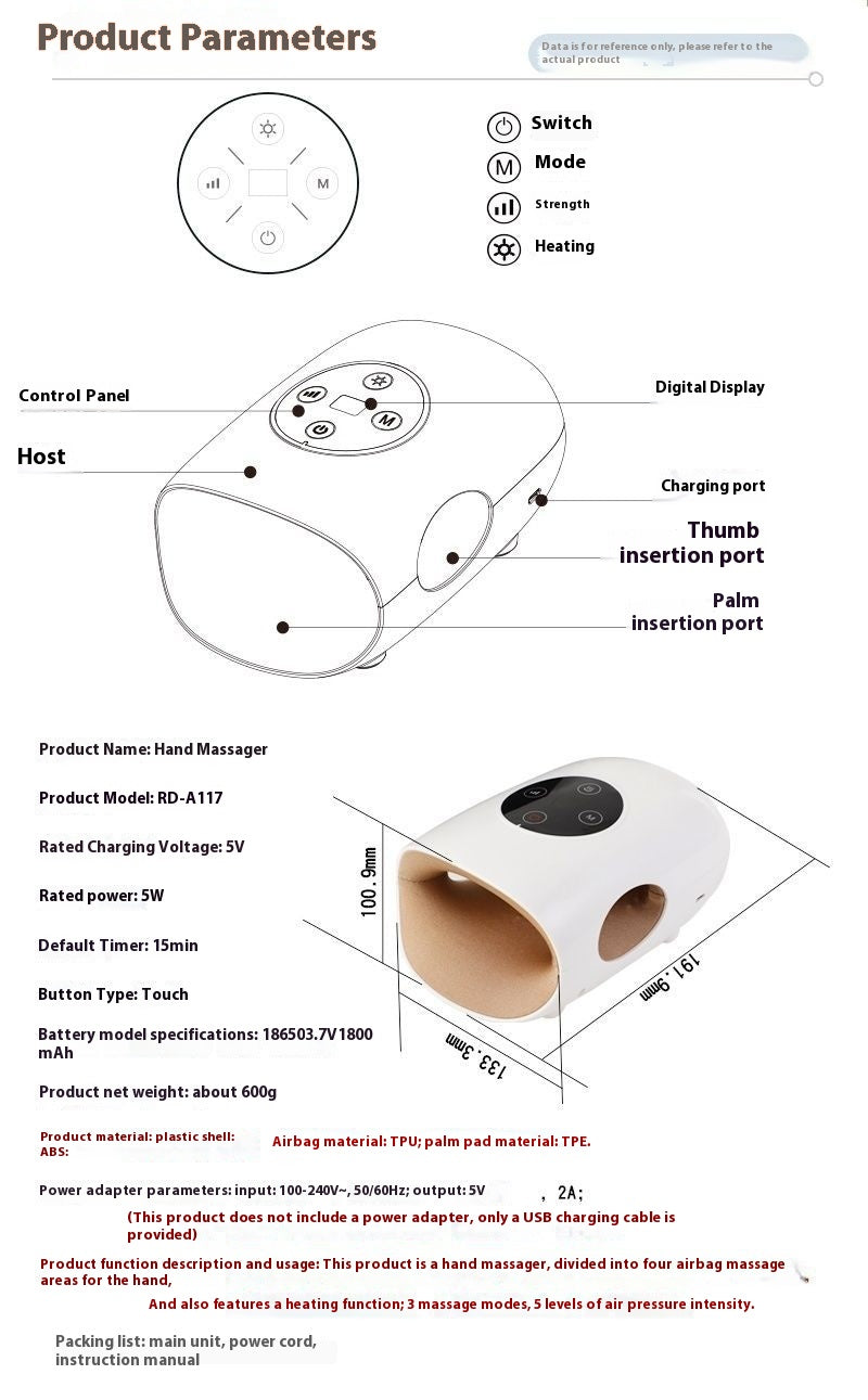 Electric Hand Massage Instrument Multifunctional Airbag Finger Massager
